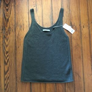 NWT Vince Knitted Olive Green Tank Top